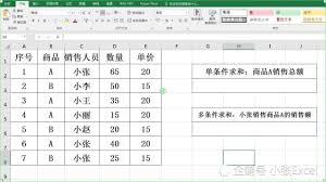 Excel怎么用sumproduct函数公式实现多条件求和