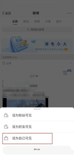 微博如何设置仅自己可见