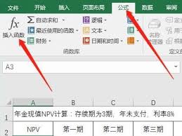 如何使用excel中的npv公式
